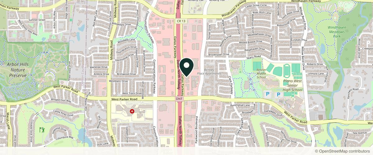 Map showing Bader Facial Plastics in Plano, Texas