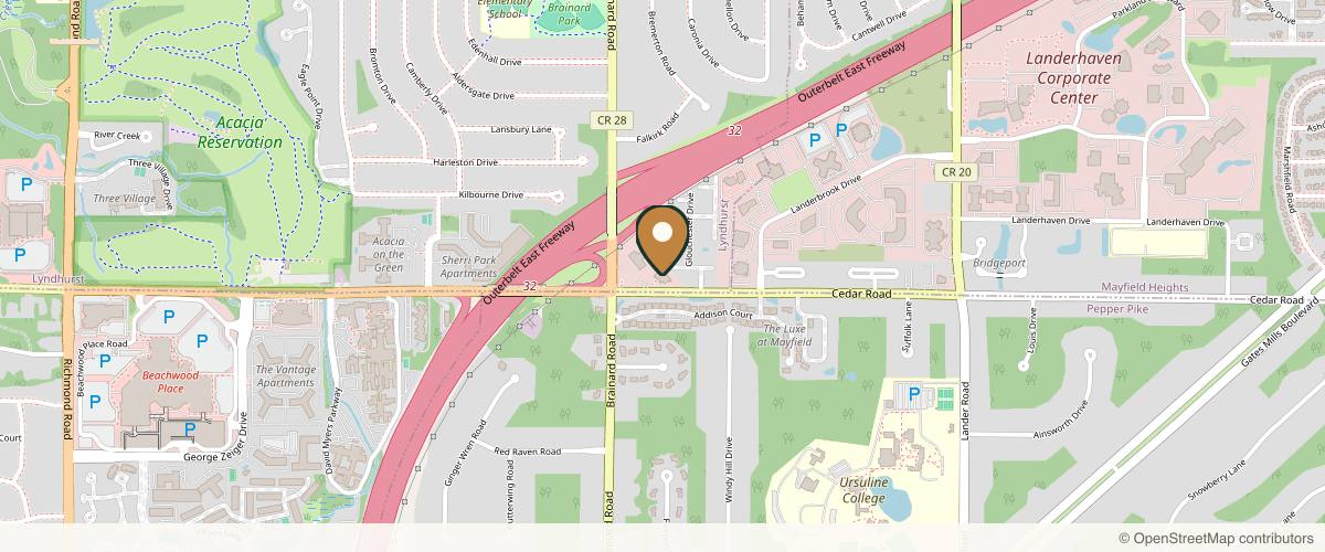 Map showing Bahman Guyuron, MD - Zeeba Clinic and MedSpa in Cleveland, Ohio