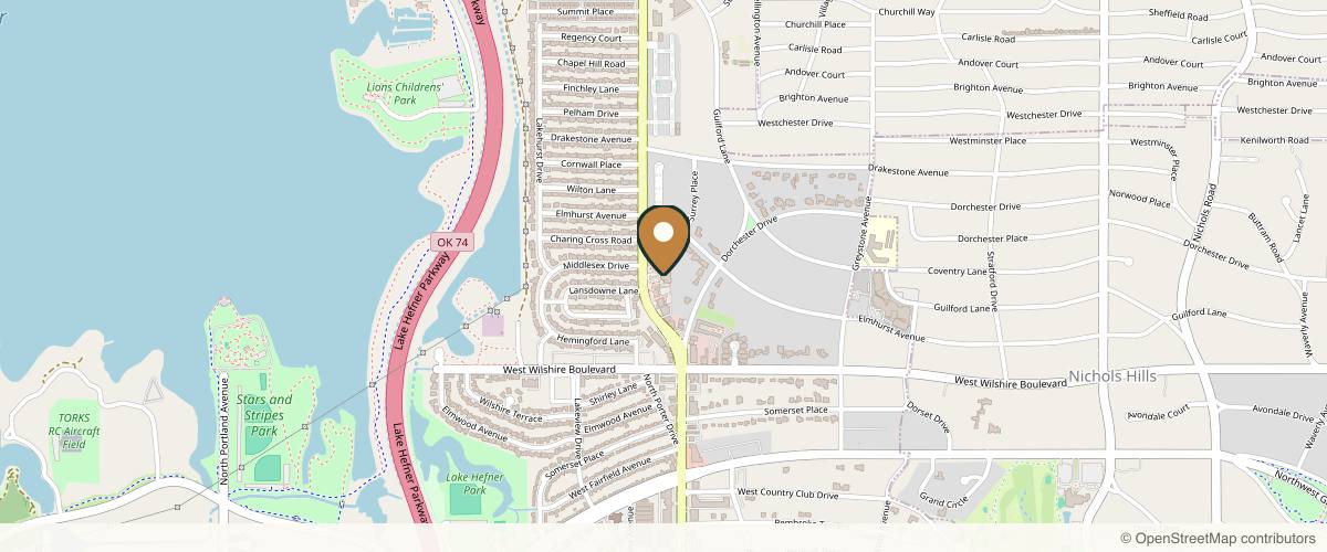 Map showing Bajaj Plastic Surgery in Oklahoma City, Oklahoma
