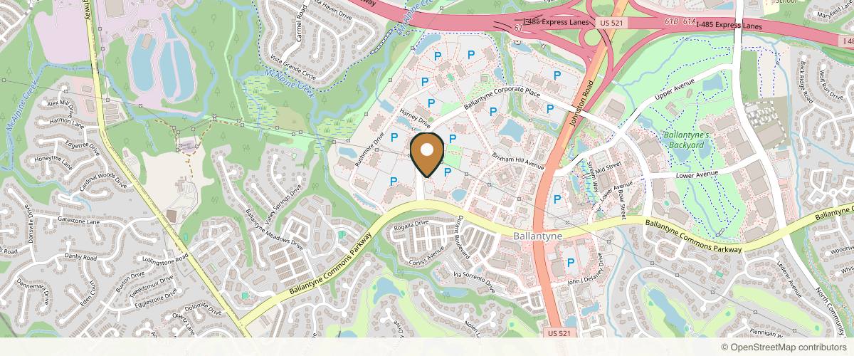 Map showing Ballantyne Plastic Surgery in Charlotte, North Carolina