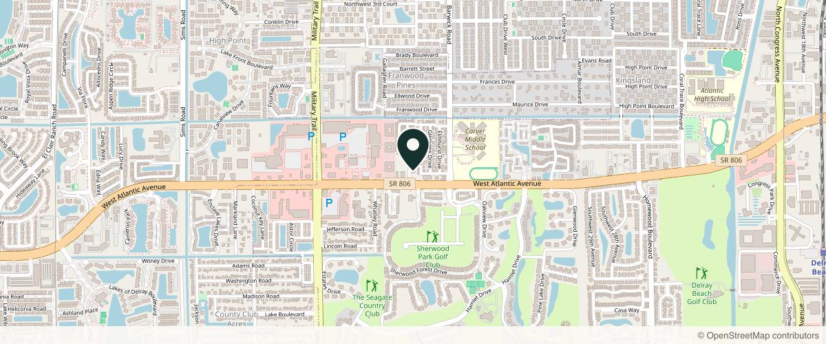 Map showing Balshi Dermatology and Cosmetic Surgery in Delray Beach, Florida