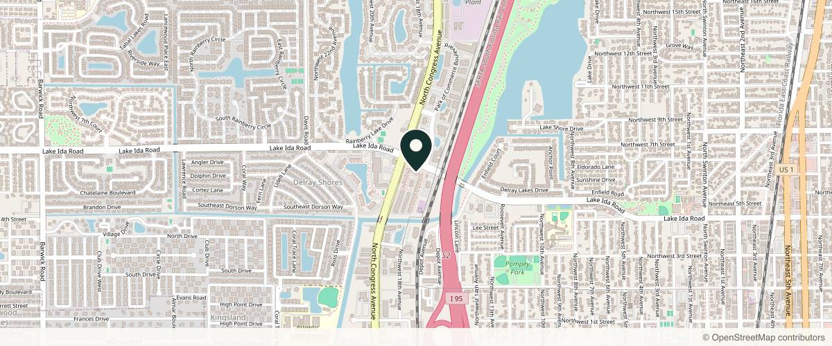 Map showing Barnett Dermatology Delray Beach in Delray Beach, Florida