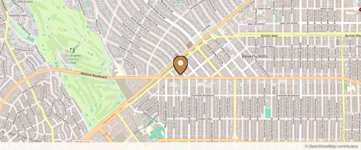 Map showing Barrett Plastic Surgery in Beverly Hills, California
