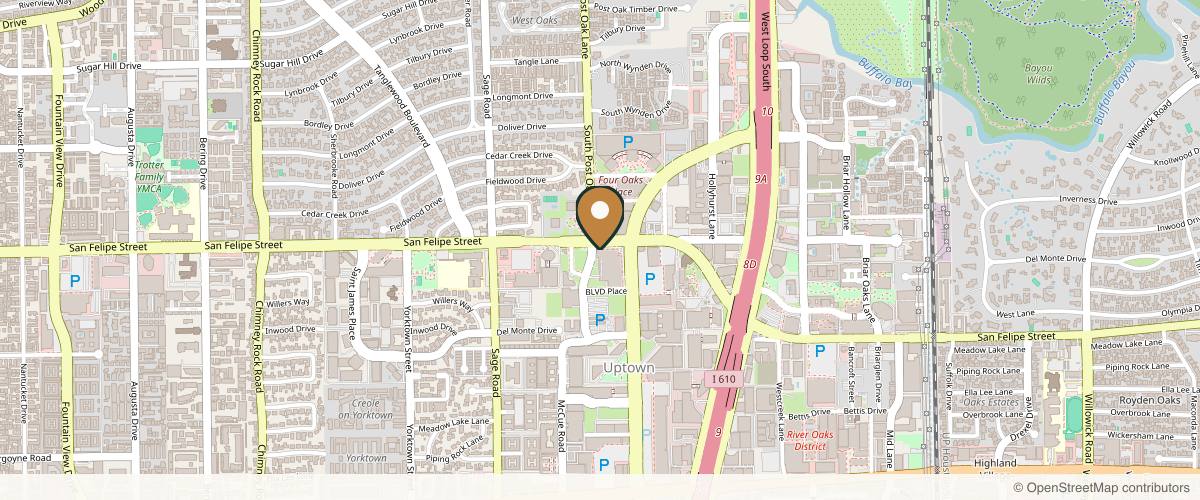 Map showing Basu Aesthetics + Plastic Surgery: C. Bob Basu, MD in Houston, Texas