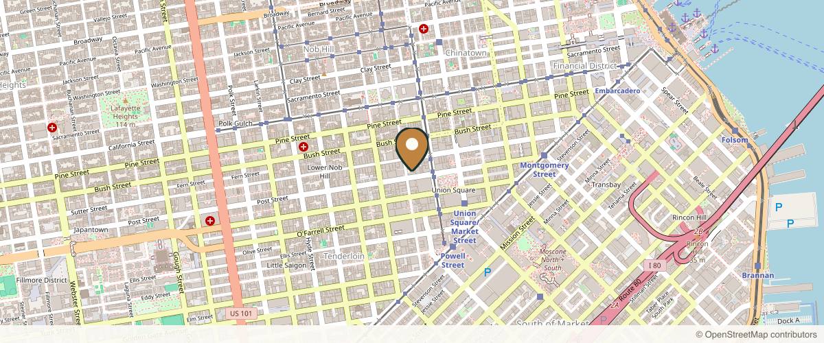 Map showing Bay Area Esthetics Plastic Surgery San Francisco in San Francisco, California