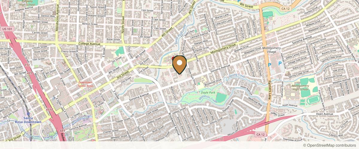 Map showing Bay Area Esthetics Plastic Surgery Santa Rosa in Santa Rosa, California