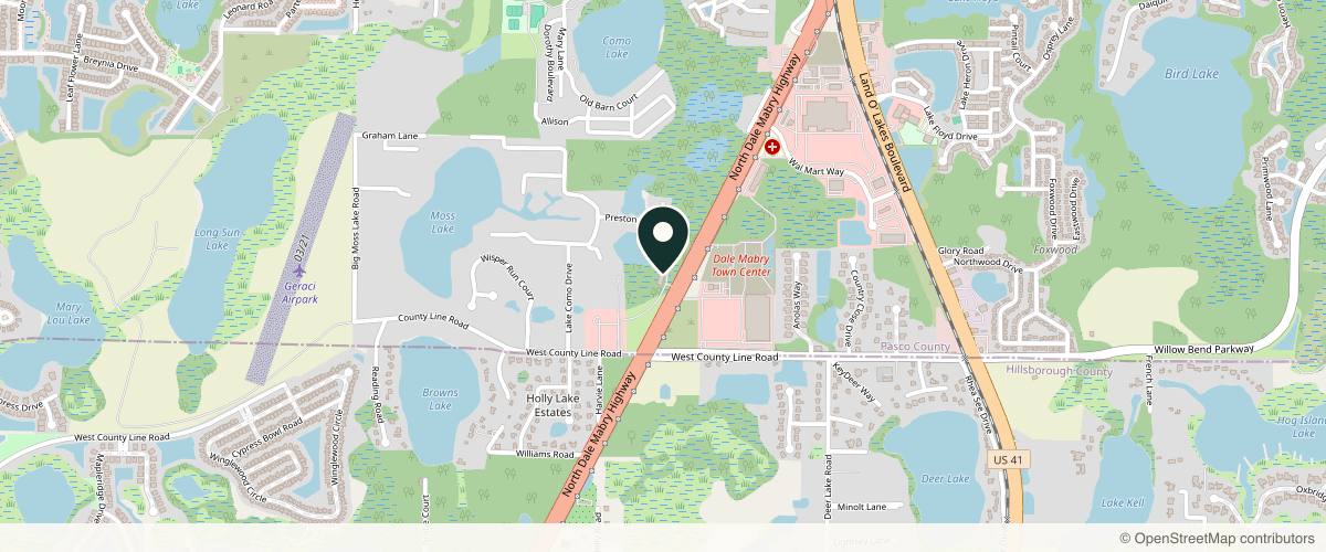 Map showing Bay Dermatology in Wesley Chapel, Florida