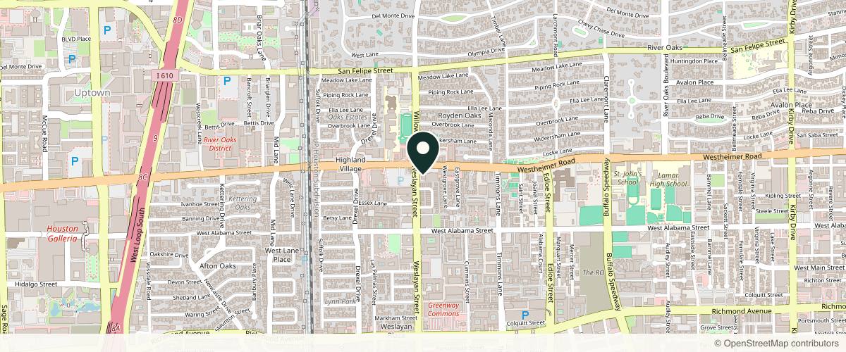 Map showing Bayou City Dermatology in Houston, Texas