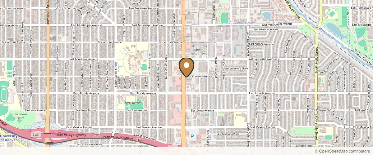 Map showing BeautyBlade Plastic Surgery in Denver, Colorado