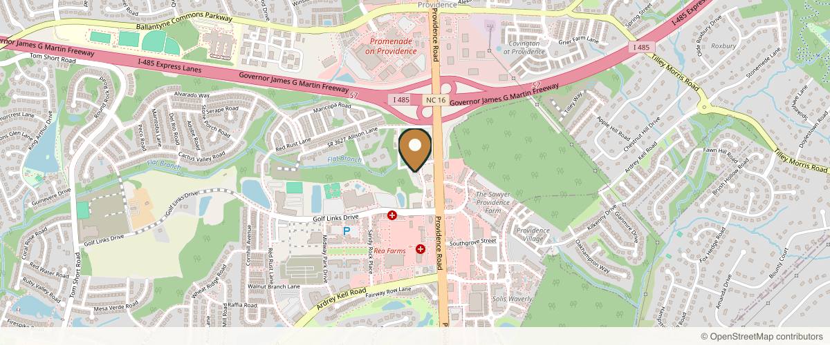 Map showing Beck Aesthetic Surgery - Dr. Joel Beck in Charlotte, North Carolina