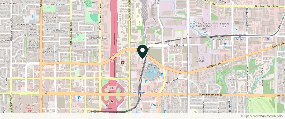 Map showing Bel-Red Center for Aesthetic Surgery in Redmond, Washington