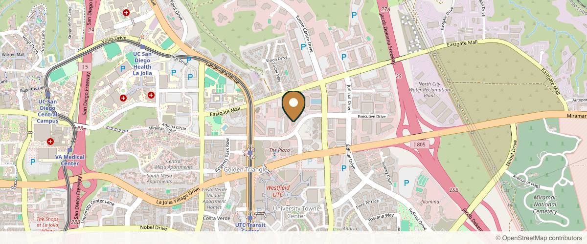 Map showing Belladerma Cosmetic Surgery & Skin Care Center in San Diego, California