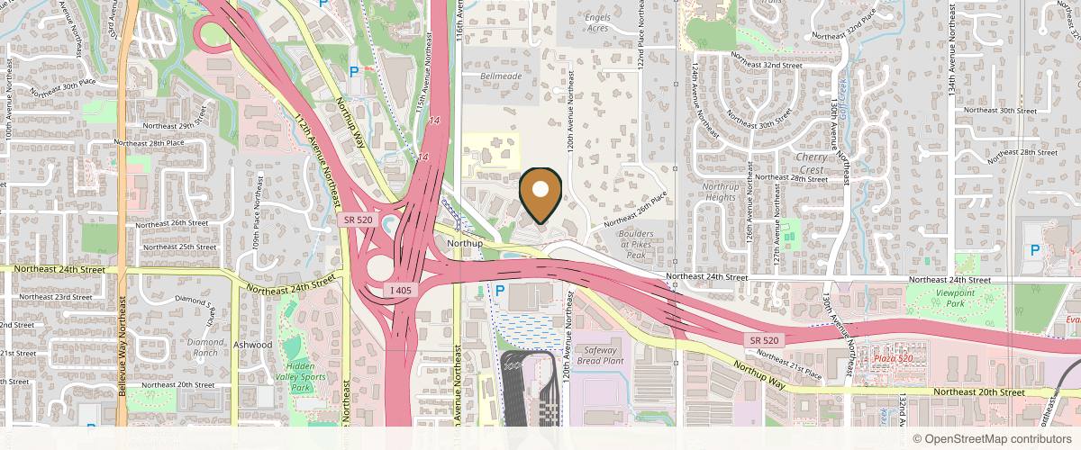 Map showing Bellevue Plastic Surgeons PLLC | Marosan MD in Kirkland, Washington