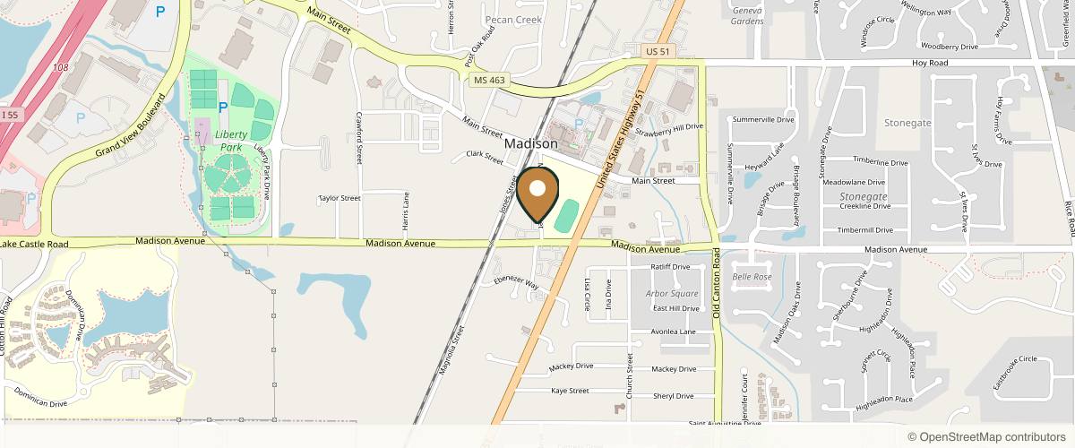 Map showing Bespoke Aesthetics and Plastic Surgery + Erica H Bass, MD in Jackson, Mississippi