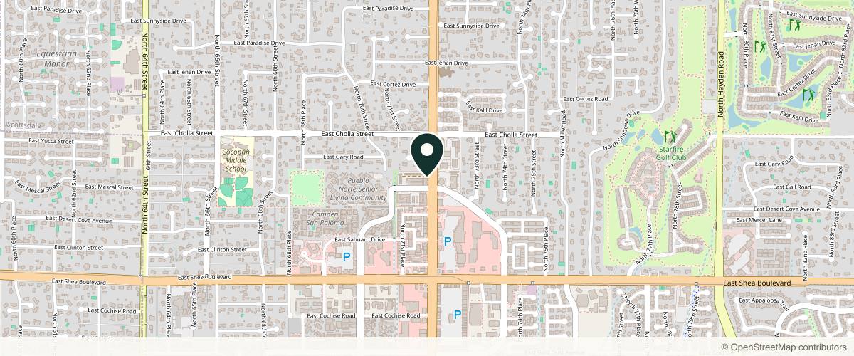 Map showing Better Skin Dermatology - Scottsdale in Scottsdale, Arizona