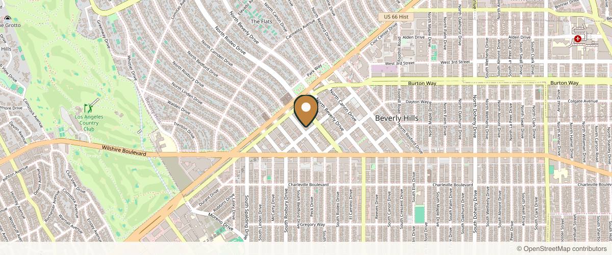 Map showing Beverly Hills Rhinoplasty Center: Deepak Dugar, MD in Los Angeles, California