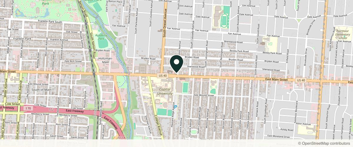 Map showing Bexley Dermatology Research in Columbus, Ohio