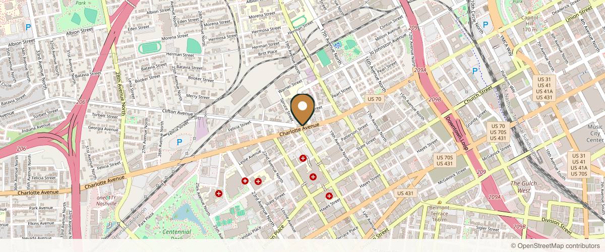 Map showing BEYOND Collective in Nashville, Tennessee