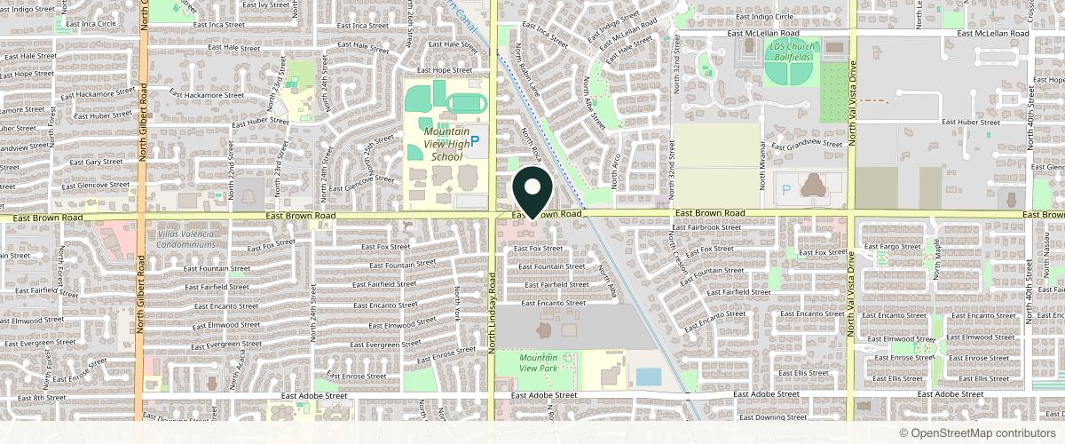 Map showing Bingham Dermatology Group in Mesa, Arizona