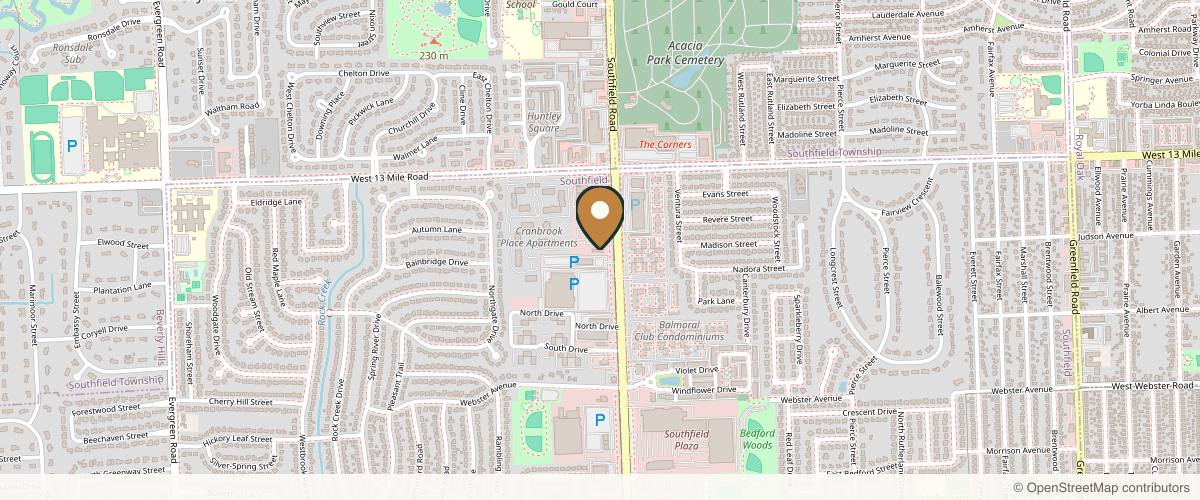 Map showing Birmingham Cosmetic Surgery | Dr. Rifai in Detroit, Michigan