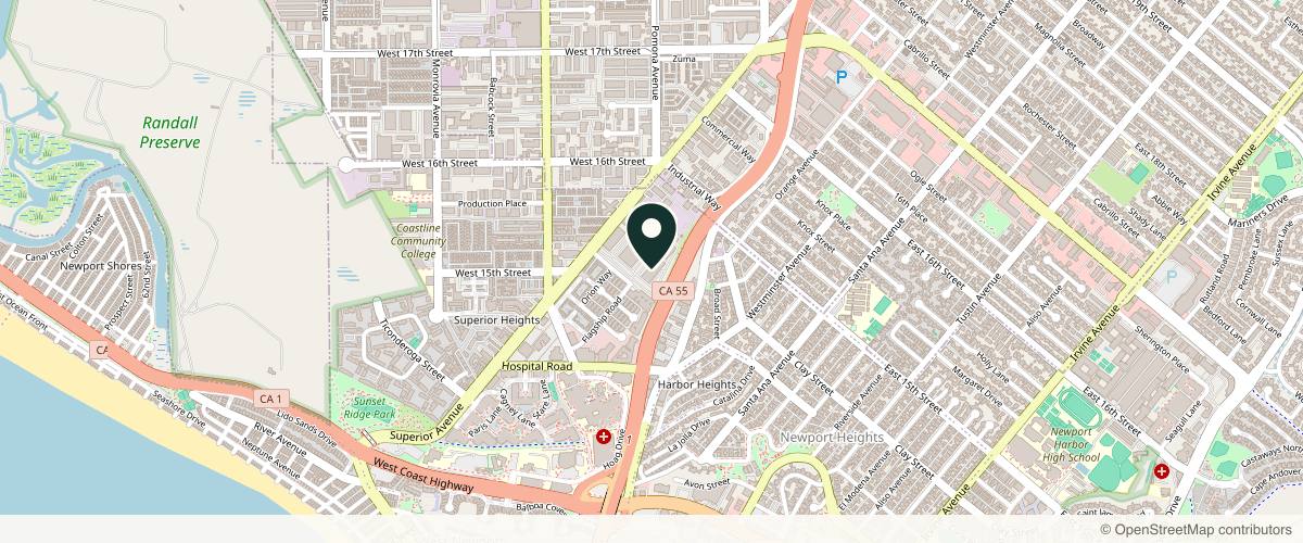 Map showing Bita Bagheri MD in Newport Beach, California