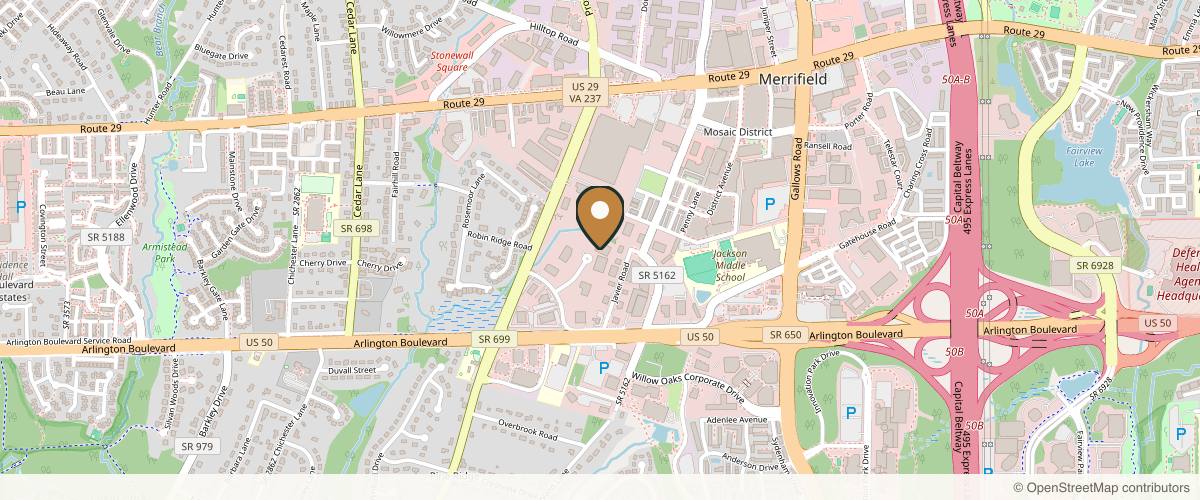 Map showing Bitar Cosmetic Surgery Institute & Medspa in Arlington, Virginia