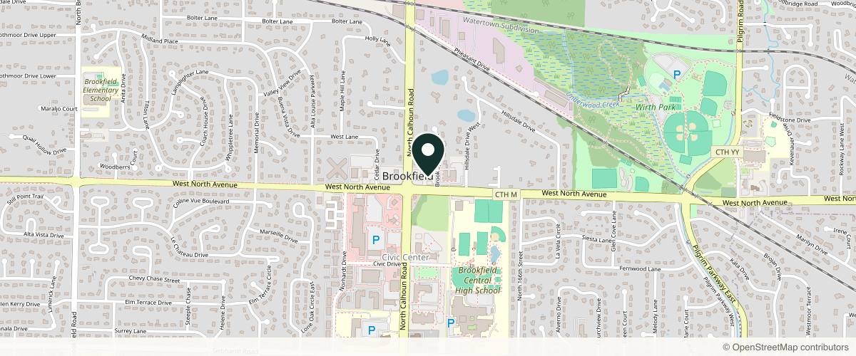 Map showing Blue Wolf Transformations in Brookfield, Wisconsin