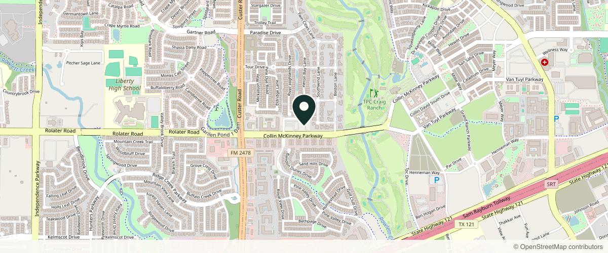 Map showing Bluebonnet Dermatology in McKinney, Texas