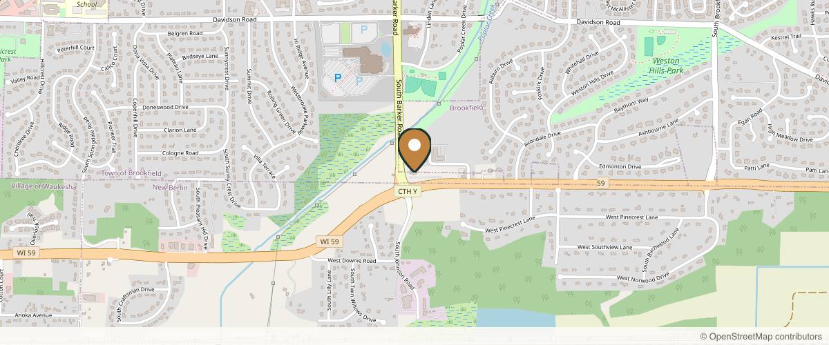 Map showing Bonness MD Cosmetic Surgery in Milwaukee, Wisconsin