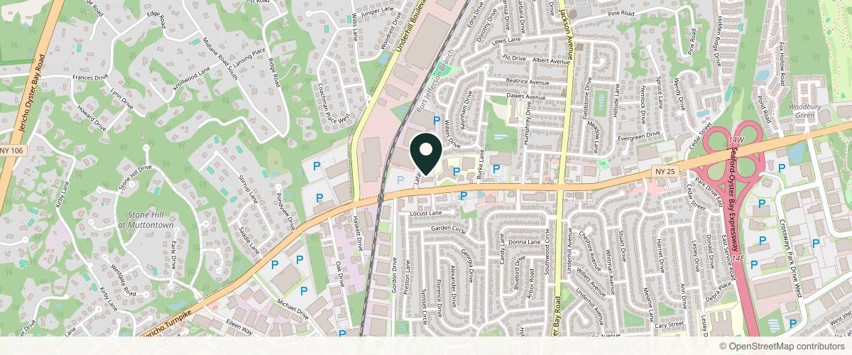 Map showing Borealis Dermatology - Syosset in Garden City, New York