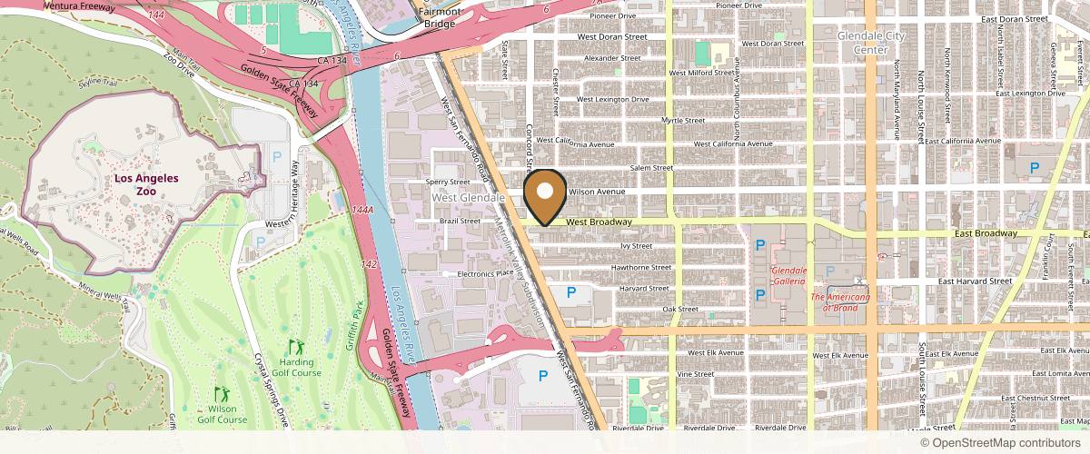 Map showing Brand Surgical Institute Inc. in Glendale, California