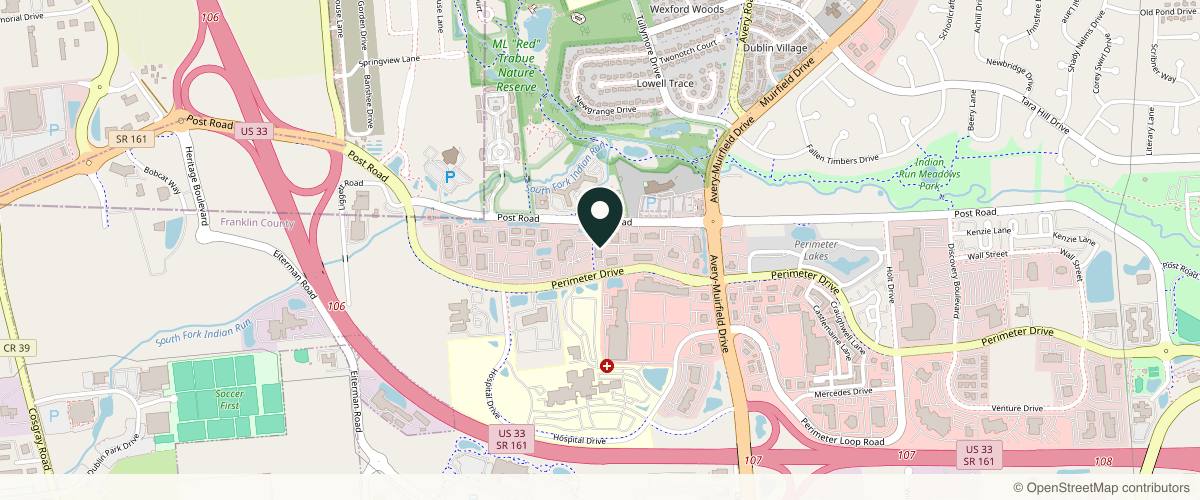 Map showing Brandon Cho M.D. in Dublin, Ohio