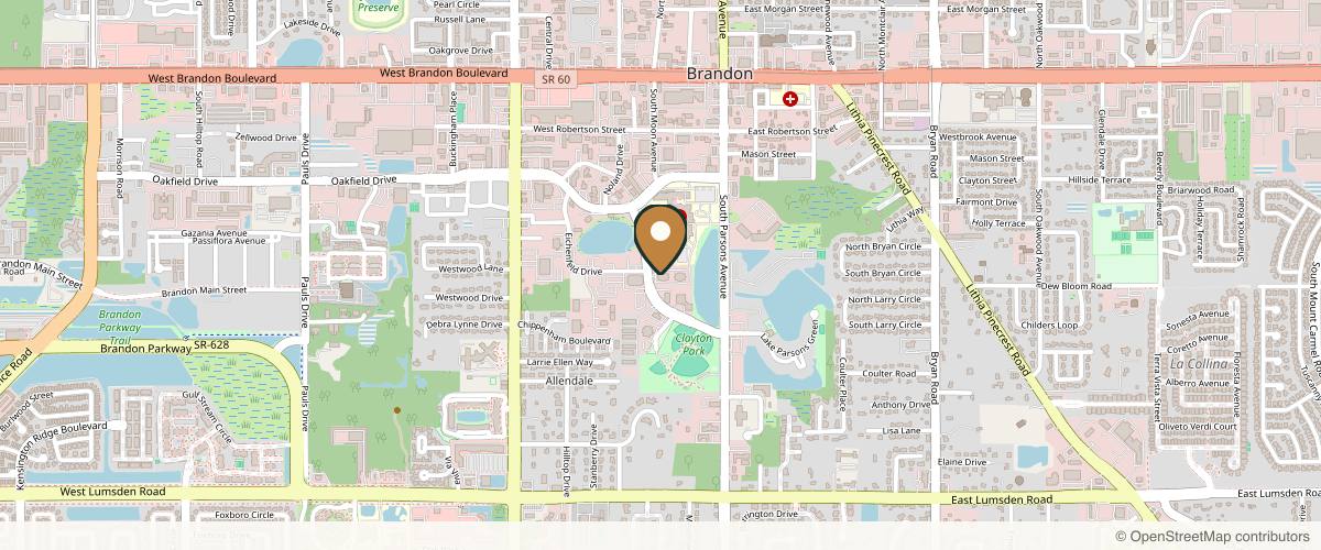 Map showing Brandon Plastic Surgery in Bradenton, Florida