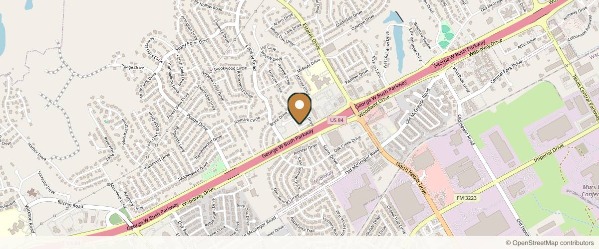 Map showing Brazos Oral & Facial Surgery in Waco, Texas