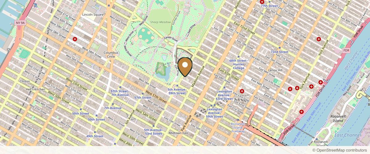 Map showing Breast Reduction Center of NYC in New York, New York