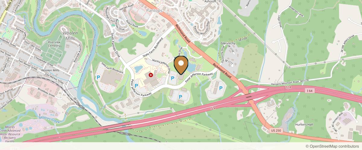 Map showing Brian M. Showalter, MD in Charlottesville, Virginia