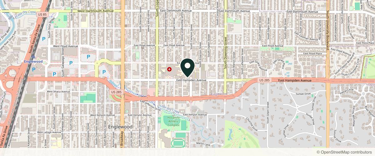 Map showing Broadway Plastic Surgery Group in Denver, Colorado