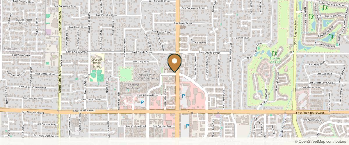 Map showing Brown Plastic Surgery in Scottsdale, Arizona
