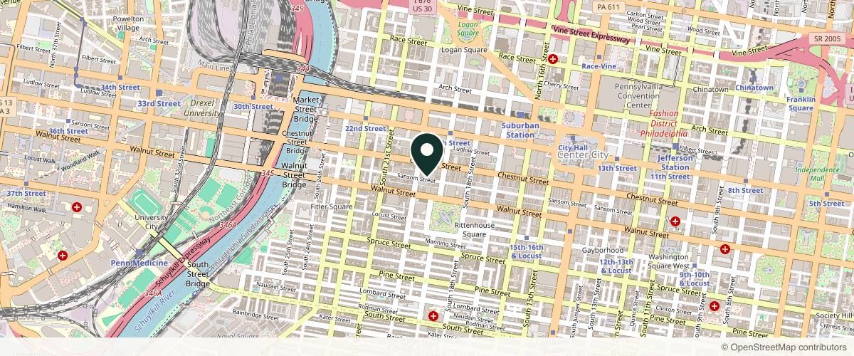 Map showing Bucky Body Center in Philadelphia, Pennsylvania