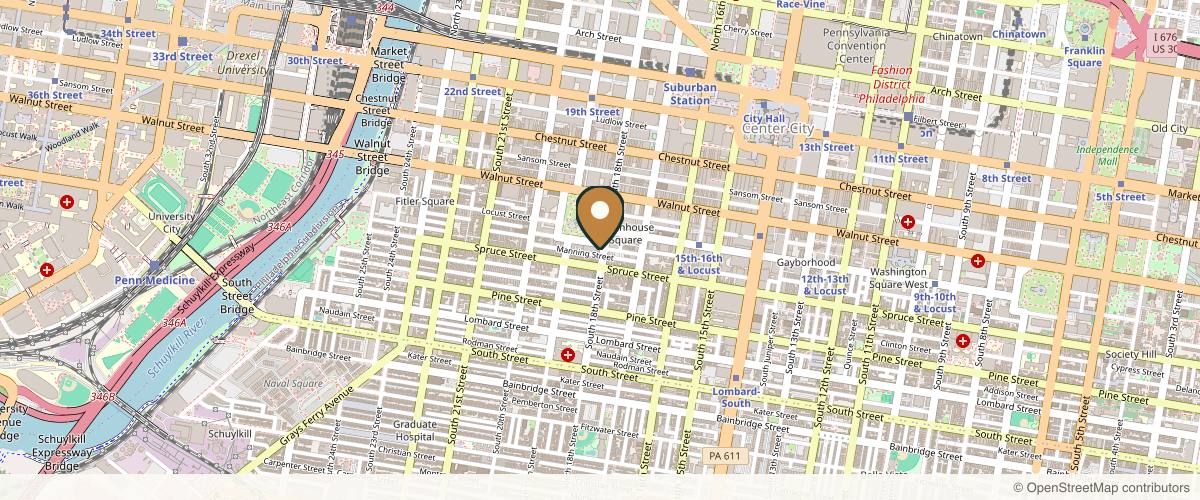 Map showing Bucky Plastic Surgery: Louis P. Bucky, MD, FACS in Philadelphia, Pennsylvania