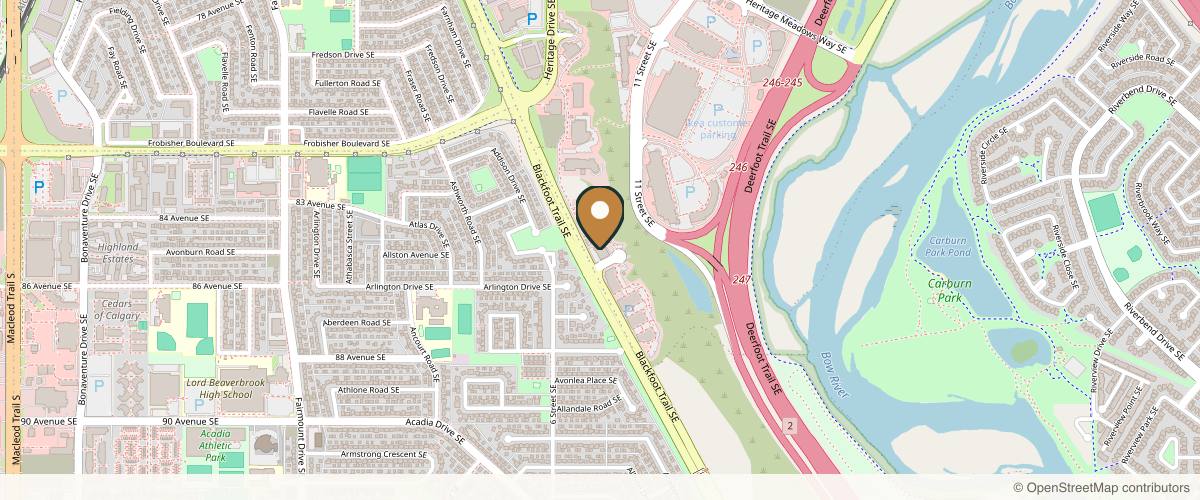 Map showing Calgary Plastic Surgery Centre in Calgary, Alberta
