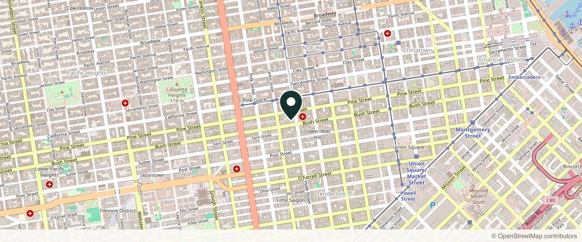 Map showing California Skin Institute in San Francisco, California