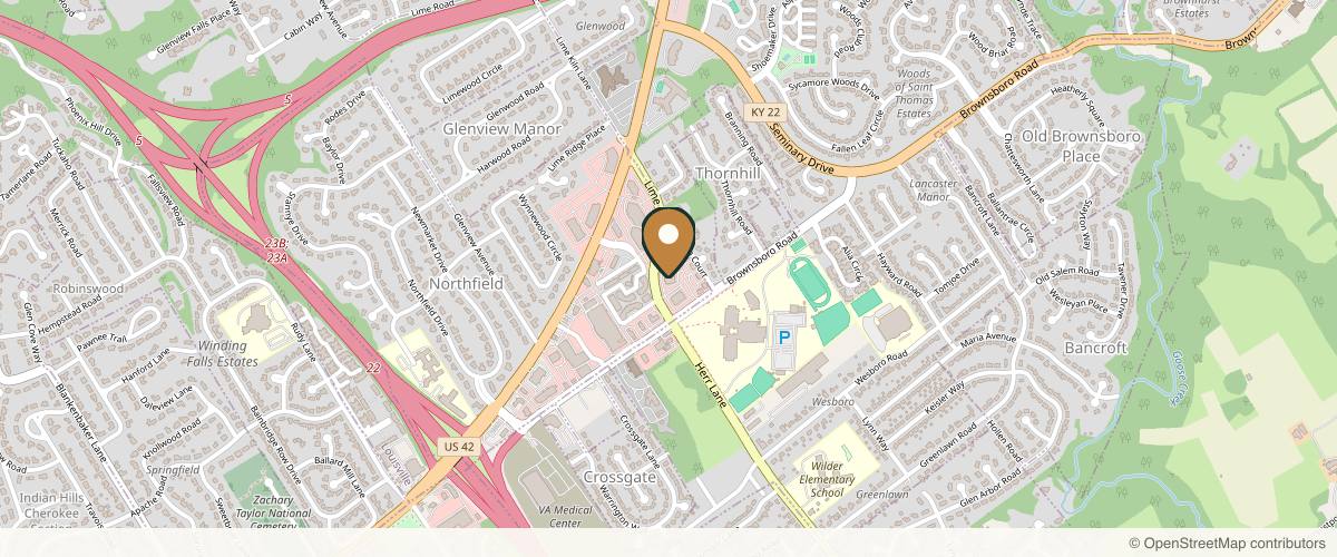 Map showing CaloAesthetics® Plastic Surgery Center in Louisville, Kentucky
