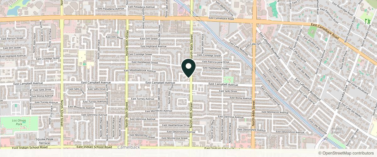 Map showing Camelback Dermatology & Skin Surgery in Phoenix, Arizona