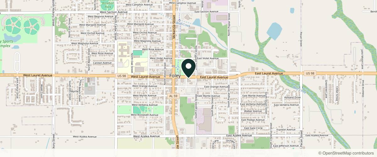 Map showing Camellia Dermatology | Amy Ananth, MD in Mobile, Alabama