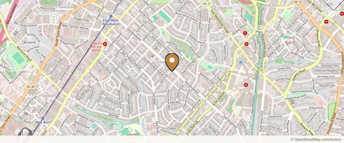 Map showing Capizzi, MD Cosmetic Surgery & Med Spa in Charlotte NC in Charlotte, North Carolina