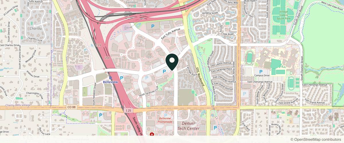 Map showing Capraro Plastic Surgery & Regenerative Aesthetics in Denver, Colorado