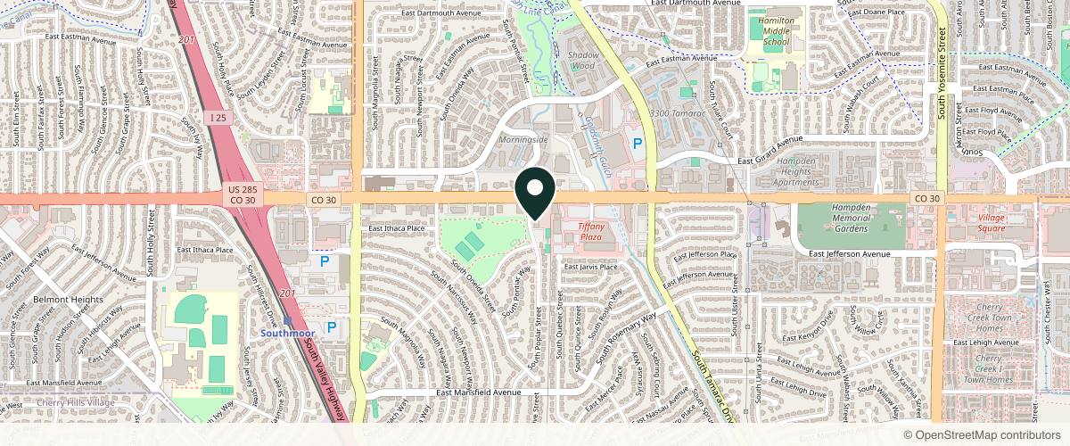Map showing Cara Mia Dermatology in Denver, Colorado