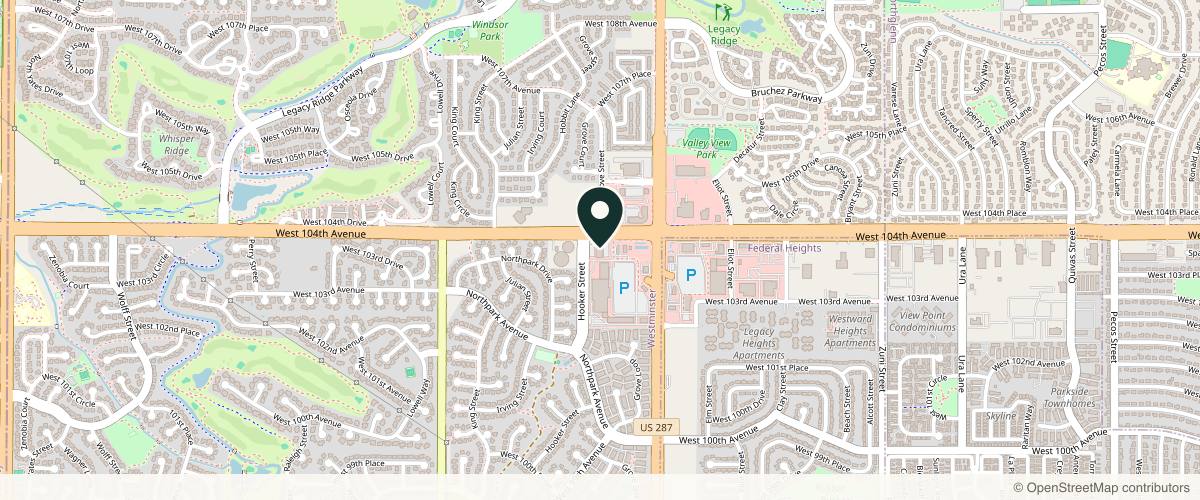 Map showing Cara Mia Dermatology in Denver, Colorado