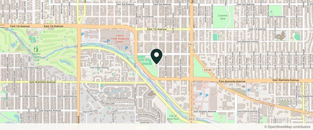 Map showing Cara Mia Dermatology in Denver, Colorado